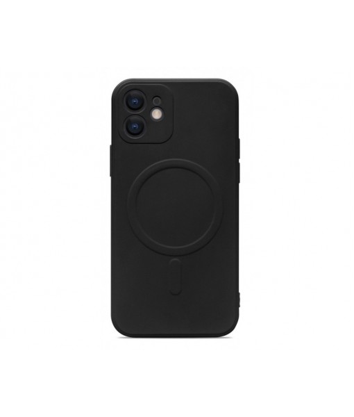 Husa Spate Magsafe Compatibila Cu iPhone 11, Protectie Camera, Microfibra La Interior, Negru